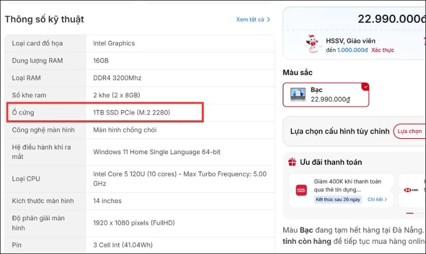 Cách kiểm tra laptop có khe SSD M2