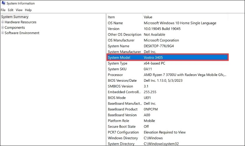 Kiểm tra laptop có khe SSD M2 không qua mã máy nhanh