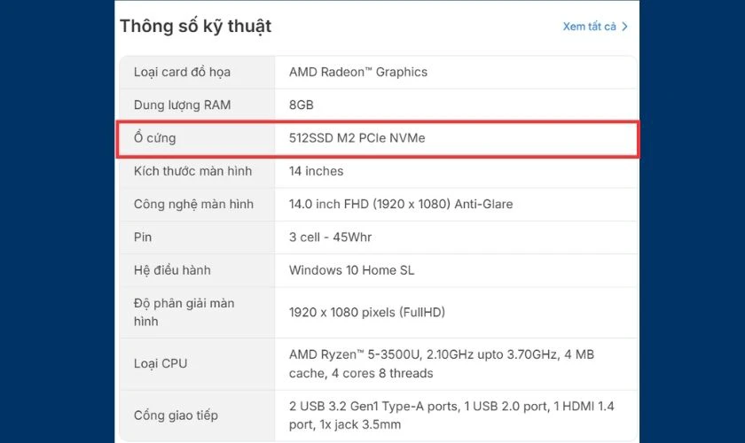 Kiểm tra laptop có khe SSD không