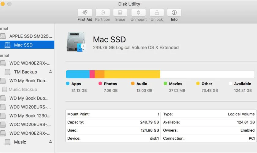 Cách kiểm tra dung lượng MacBook cũ