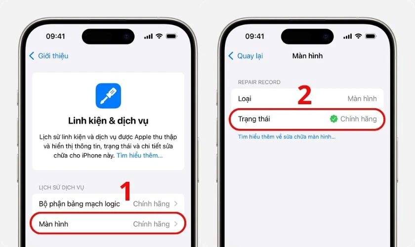 Kiểm tra thông tin màn hình iPhone