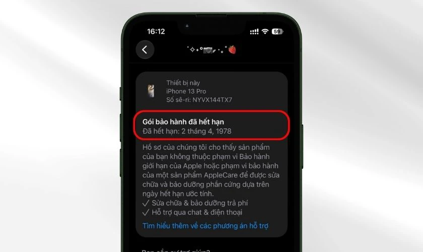 Xem các thông tin phạm vi bảo hành hoặc gói AppleCare