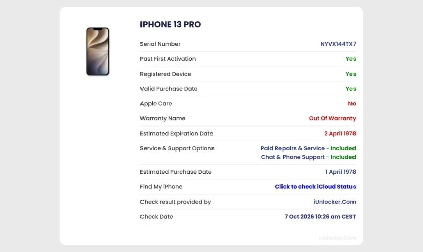 Tra cứu thông tin iPhone qua iUnlocker