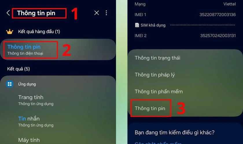 Nhập Thông tin pin