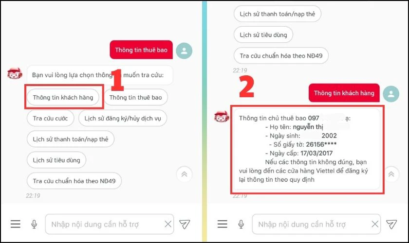 Chọn v&agrave;o mục Th&ocirc;ng tin kh&aacute;ch h&agrave;ng