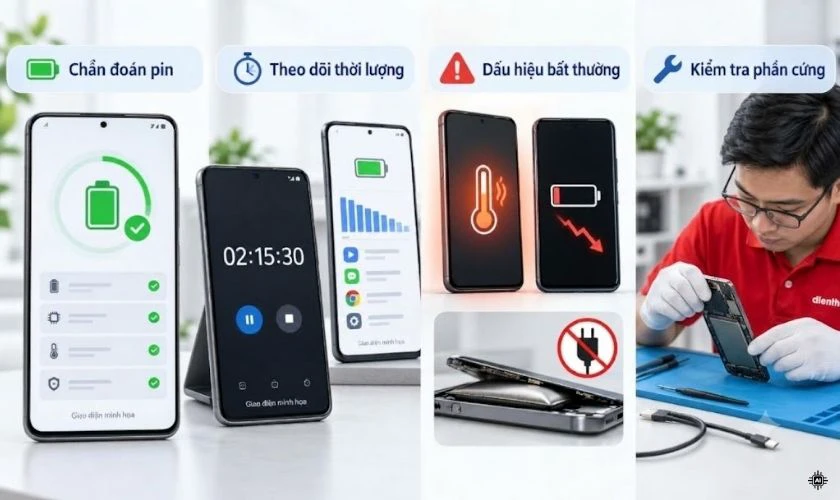 Làm gì khi máy không hiển thị chu kỳ sạc?