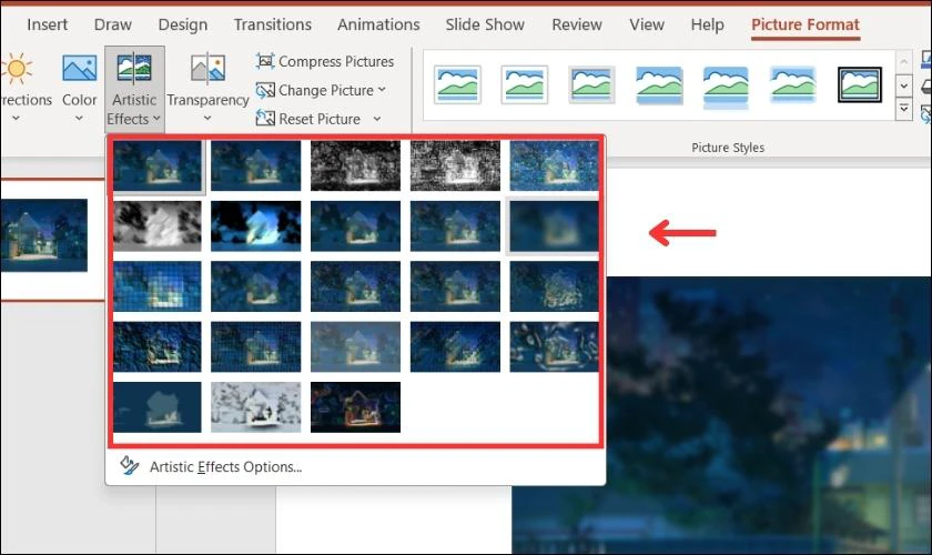 Hướng dẫn c&aacute;ch l&agrave;m mờ ho&agrave;n to&agrave;n ảnh trong PowerPoint