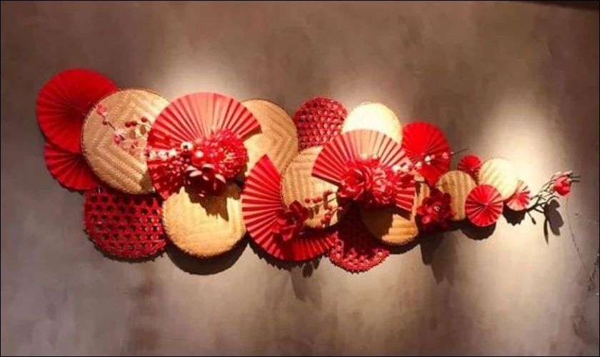 Mẫu quạt giấy trang trí Tết Bính Ngọ dễ thương