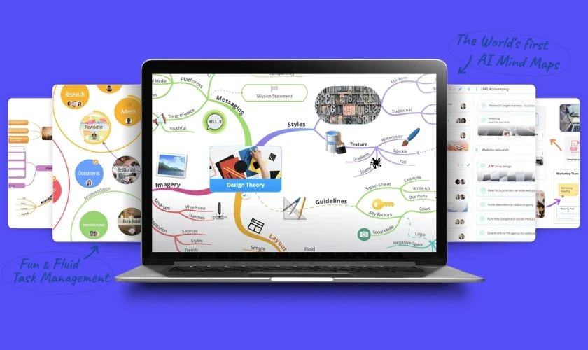 Ayoa l&agrave; phi&ecirc;n bản iMindMap kết hợp c&ugrave;ng với t&iacute;nh năng Quản l&yacute; t&aacute;c vụ