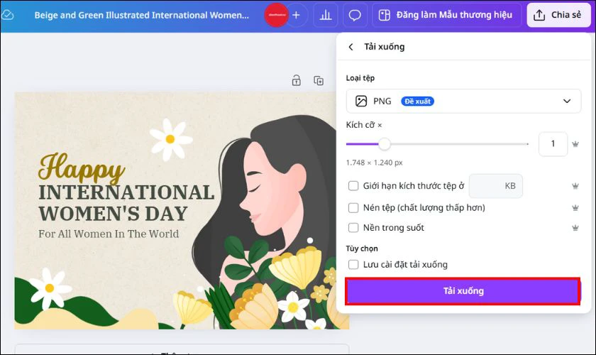 Nhấn một lần nữa vào tùy chọn Tải xuống là xong