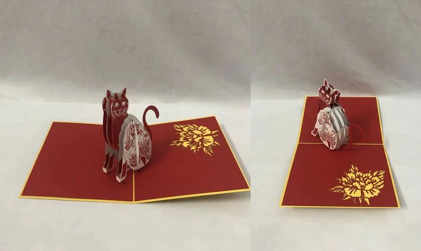 Mẫu làm thiệp Tết 3D đơn giản nghệ thuật