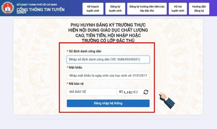 Đăng nhập bằng số định danh cá nhân