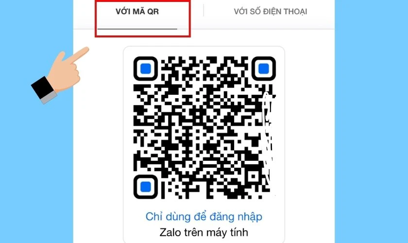 Chọn phần Với mã QR
