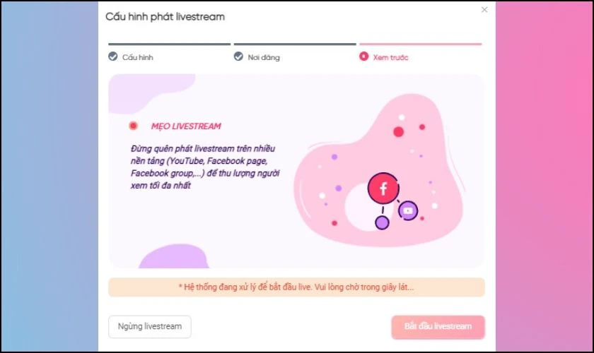 Chờ đợi trong gi&acirc;y l&aacute;t để hệ thống TikTok xử l&yacute;