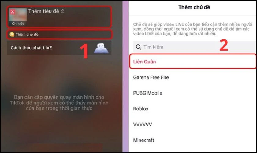 Th&ecirc;m ti&ecirc;u đề, chọn Th&ecirc;m chủ đề