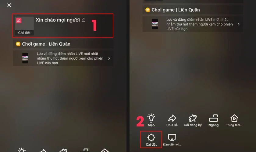 Tạo ti&ecirc;u đề live v&agrave; c&agrave;i đặt