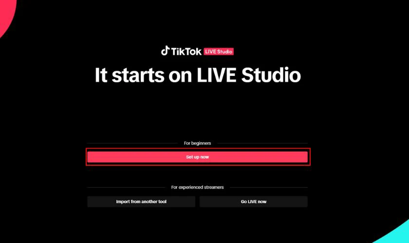 Thiết lập LIVE Studio nhanh ch&oacute;ng