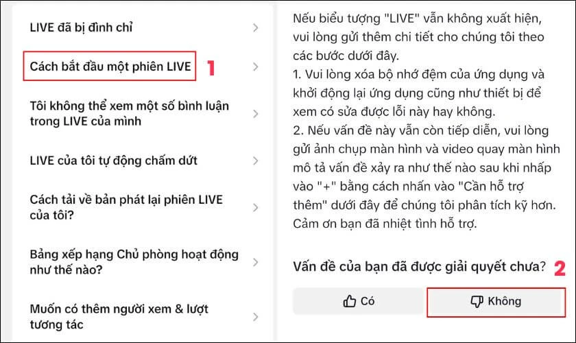Y&ecirc;u cầu TikTok mở chức năng LIVE