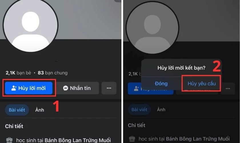 Lọc và xóa bạn bè hoặc hủy lời mời kết bạn đã gửi đi