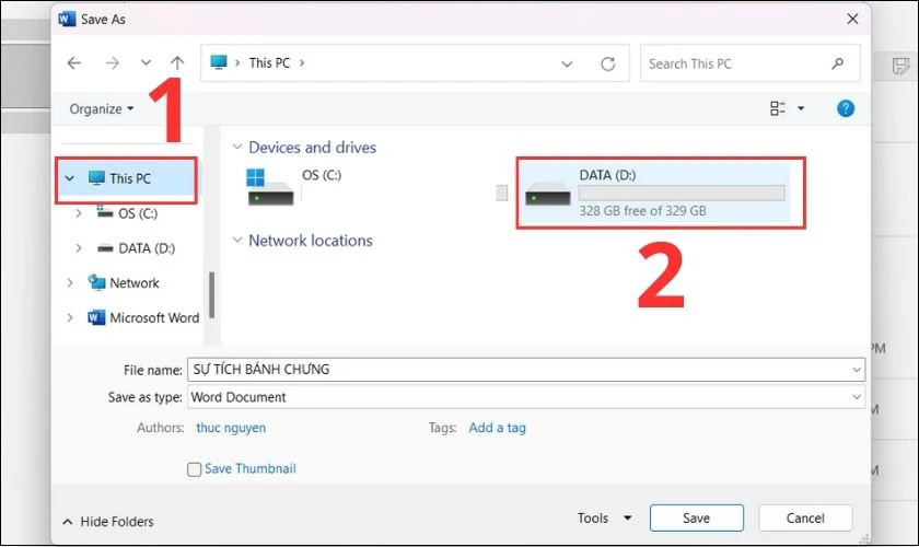 Mở t&agrave;i liệu mới từ ổ D tr&ecirc;n laptop