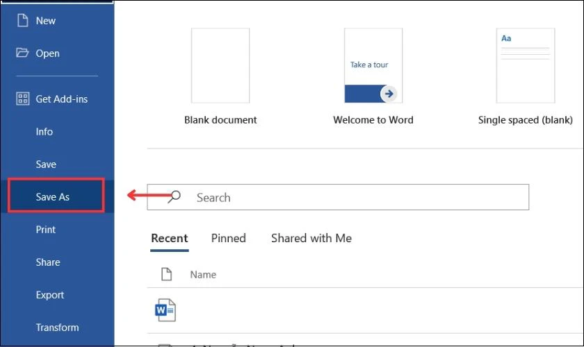 C&aacute;ch lưu t&agrave;i liệu mới tạo tr&ecirc;n Word