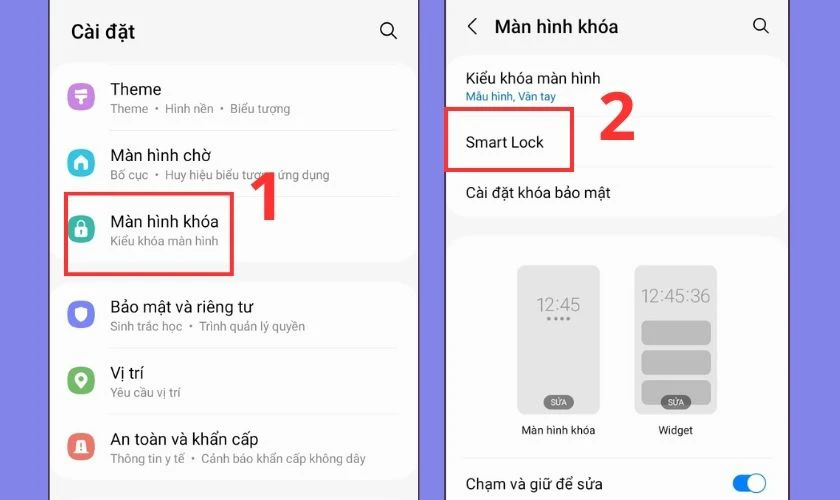 Cách mở khóa Samsung bằng tính năng khóa Smart Lock