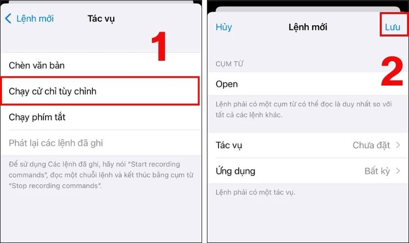Lưu lại toàn bộ thiết lập sau khi hoàn tất nhập câu lệnh