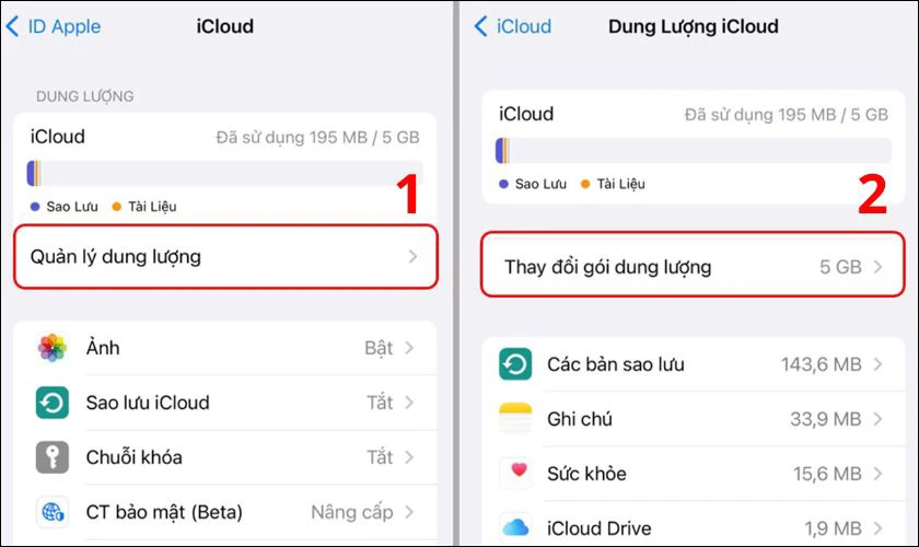 Lựa chọn thay đổi g&oacute;i dung lượng
