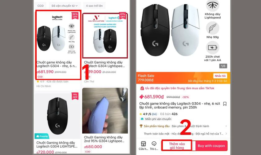 Chọn sản phẩm bạn thích, xem chi tiết