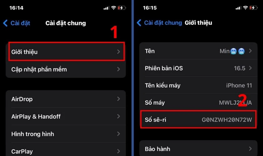 Tìm và copy dãy số Số sê-ri của thiết bị