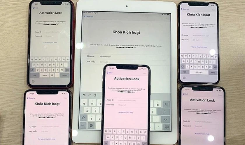 Màn hình chờ kích hoạt xuất hiện một iCloud cũ