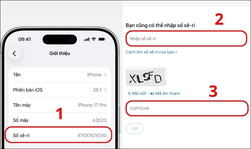 Tra cứu số sê-ri trên Check Coverage của Apple