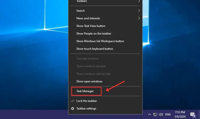 Mở Task Manager