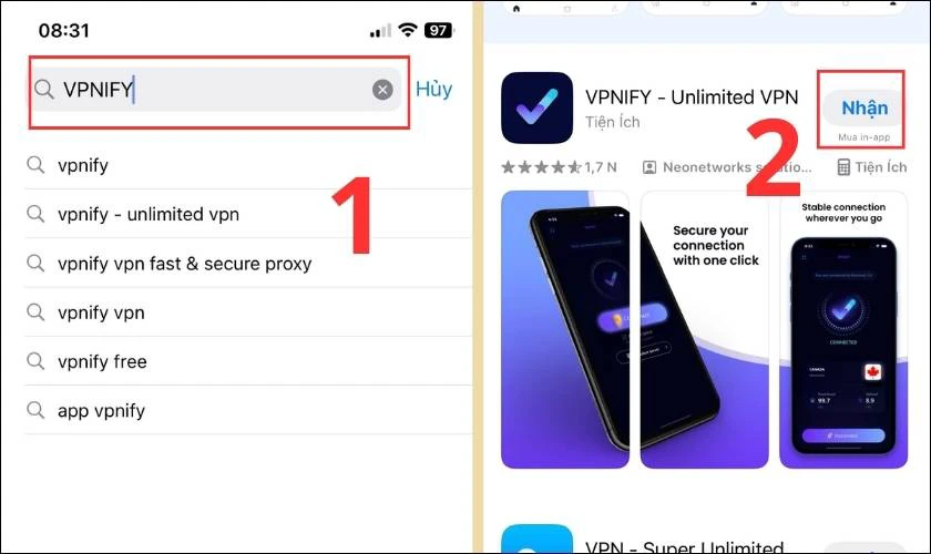 T&igrave;m kiếm ứng dụng VPNIFY