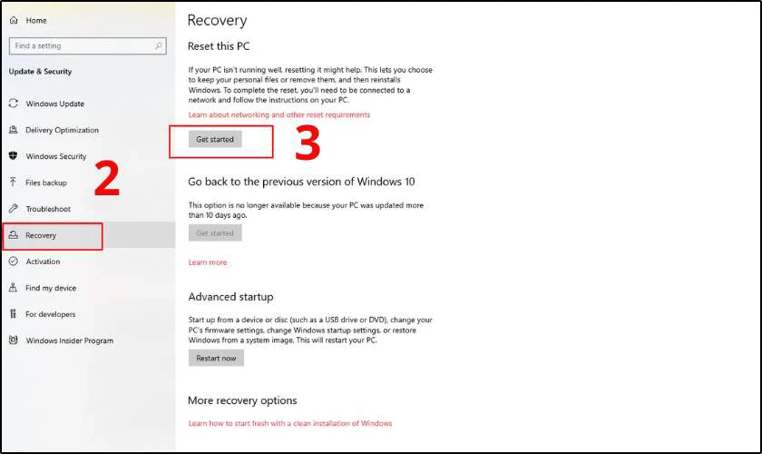 Cách reset máy tính Win 10 xóa hết mọi thứ đơn giản