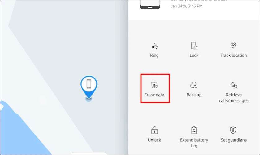 Reset m&aacute;y t&iacute;nh bảng samsung bằng Find My Mobile