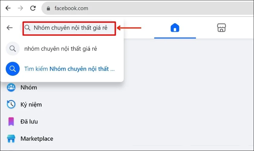 Sử dụng thanh tìm kiếm trên Facebook