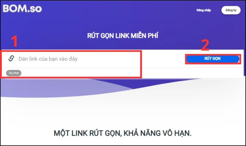 C&aacute;ch r&uacute;t gọn link tr&ecirc;n Bom.so