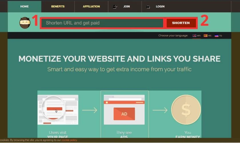 Hướng dẫn r&uacute;t gọn link tr&ecirc;n Shorte.st