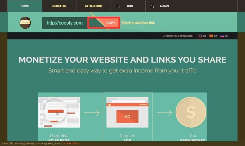 Copy v&agrave; sử dụng li&ecirc;n kết đ&atilde; được r&uacute;t ngắn