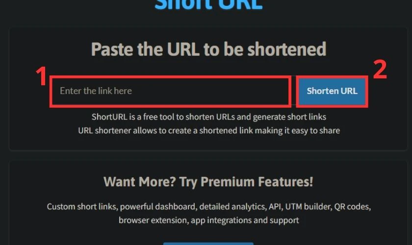 Copy rồi d&aacute;n link của bạn v&agrave;o &ocirc; Shorturl.at