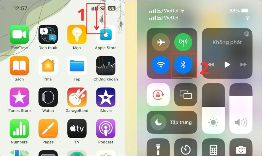 C&aacute;ch nhận biết t&igrave;nh trạng pin tai nghe AirPod tr&ecirc;n iPhone/iPad