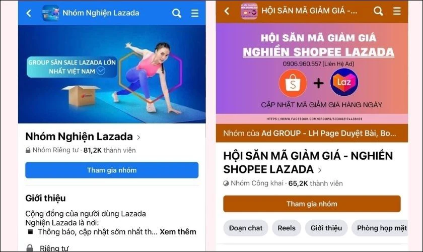 C&aacute;ch săn m&atilde; giảm gi&aacute; Lazada qua c&aacute;c hội nh&oacute;m