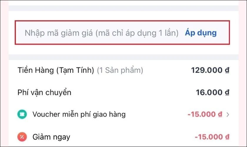 M&atilde; giảm gi&aacute; nhập thủ c&ocirc;ng