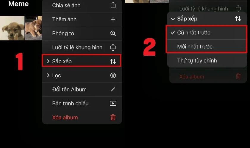 C&aacute;ch sắp xếp ảnh theo thời gian chụp tr&ecirc;n iPhone