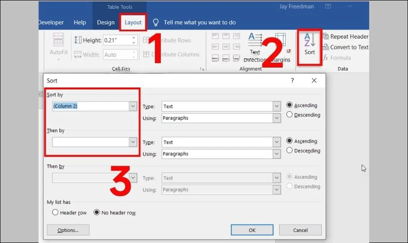 &Aacute;p dụng c&aacute;c t&ugrave;y chọn sắp xếp n&acirc;ng cao