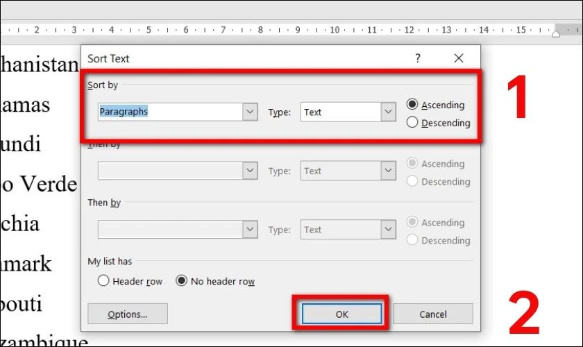 C&aacute;ch sắp xếp t&ecirc;n theo thứ tự ABC trong Word