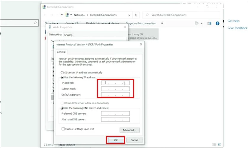 Tiến h&agrave;nh thiết lập 2 cấu h&igrave;nh PC với 2 IP tĩnh kh&aacute;c nhau