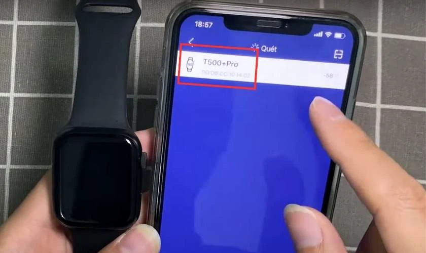 Nhấn chọn v&agrave;o t&ecirc;n thiết bị T500+ Pro
