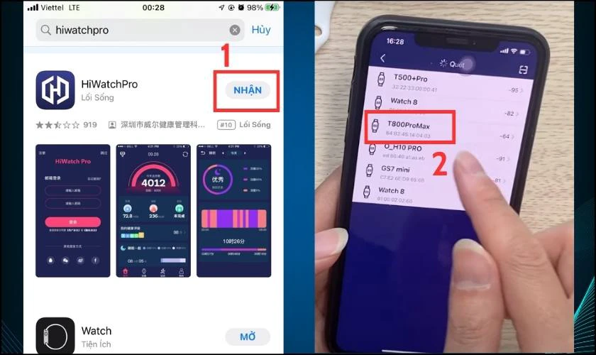 C&aacute;ch kết nối để sử dụng đồng hồ th&ocirc;ng minh T800 Pro Max với điện thoại